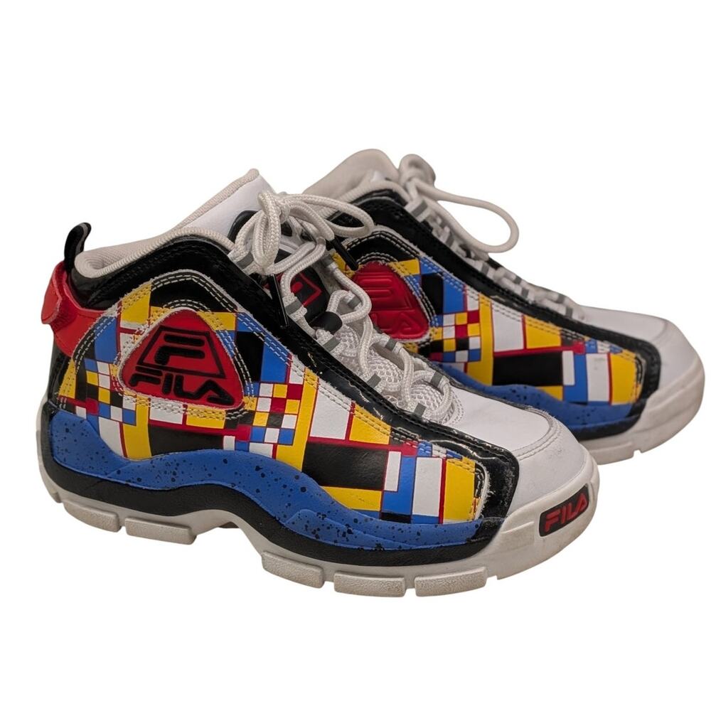 Fila Grant Hill 2 Ludi White Black Gold Classic Athletic Basketball Shoes Boys - Picture 2 of 14